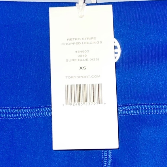 Tory Sport RETRO STRIPE CROPPED LEGGINGS
SURF BLUE SIZE XS - Picture 6 of 8